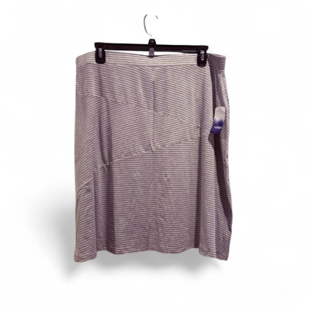 Indigo Gray Striped Skirt